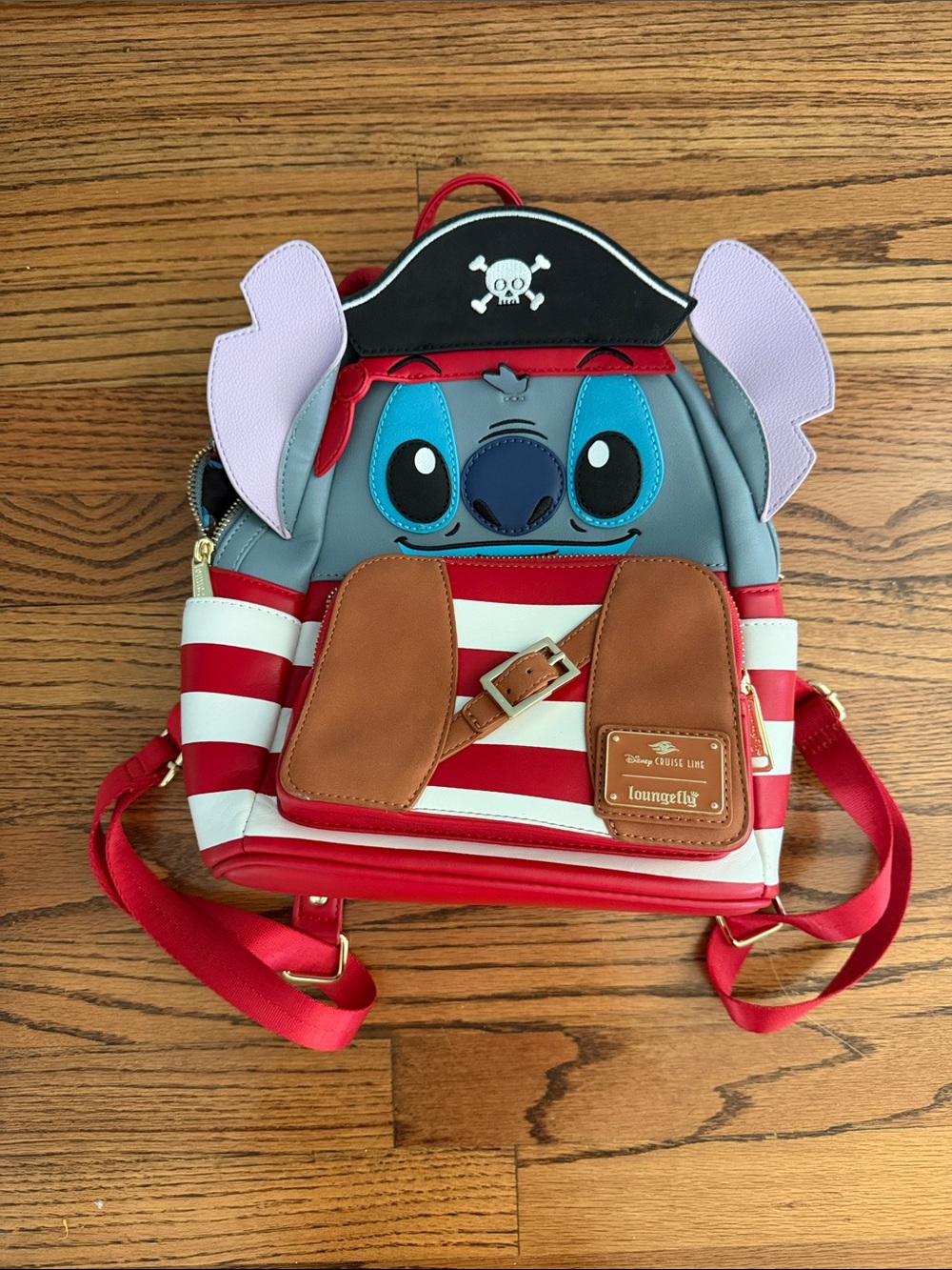 Loungefly x Disney Stitch Pirate Red Stripe Kids Mini Backpack